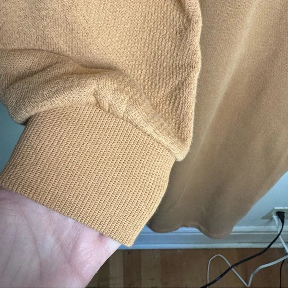 Madewell MWL AirTerry hooded sweatshirt dress lTan Knit Top - Picture 10 of 12
